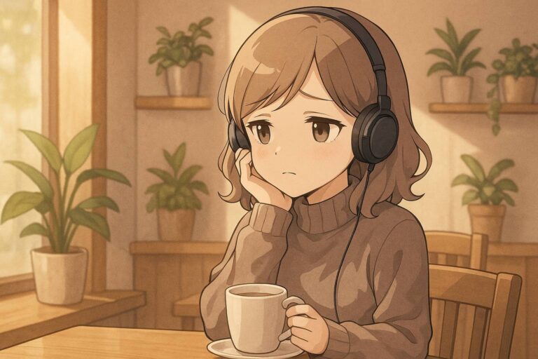 もえみんの1コマ漫画 Aの26「時々落ち込むこともある…女の子だもの」