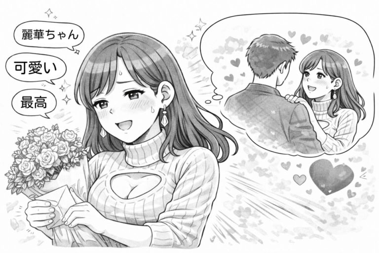 「今日はお客さんに大モテ、でも本音は一人の本命にモテたい」麗華102話