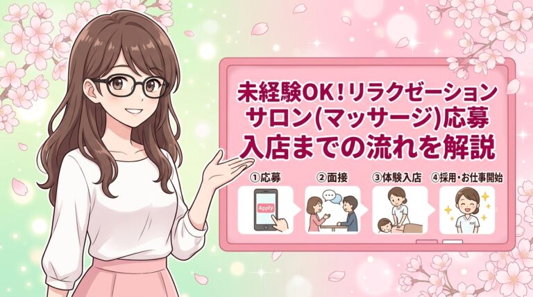 タイトル：未経験でメンエス応募したら何が起きる？入店までの流れをリアルに解説 カテゴリ：求人・応募/未経験から始める方法 ライター：のん